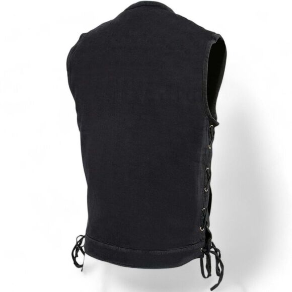 Milwaukee Leather Men's Size XL MDM3002 Covert Black Denim Club Style CC Vest - Picture 5 of 14